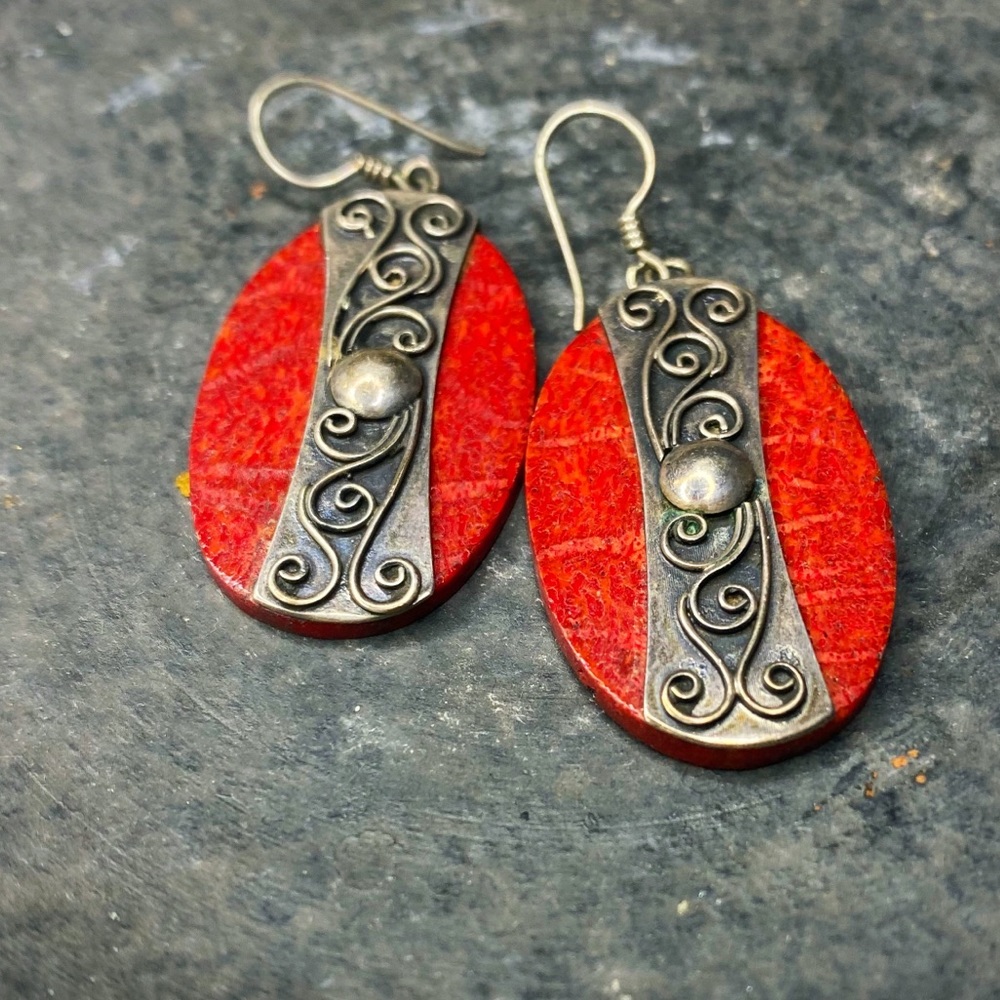 Red Drop Earrings